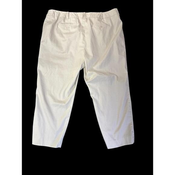 Talbots Pants Womens 18W Cropped Ankle Straight Cotton Stretch Khaki Classic - Picture 3 of 11